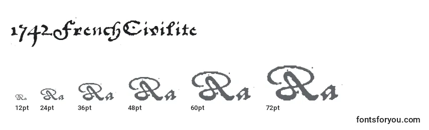 1742FrenchCivilite Font Sizes
