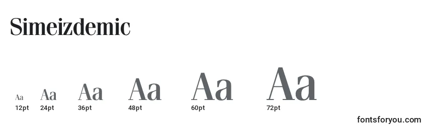 Simeizdemic Font Sizes