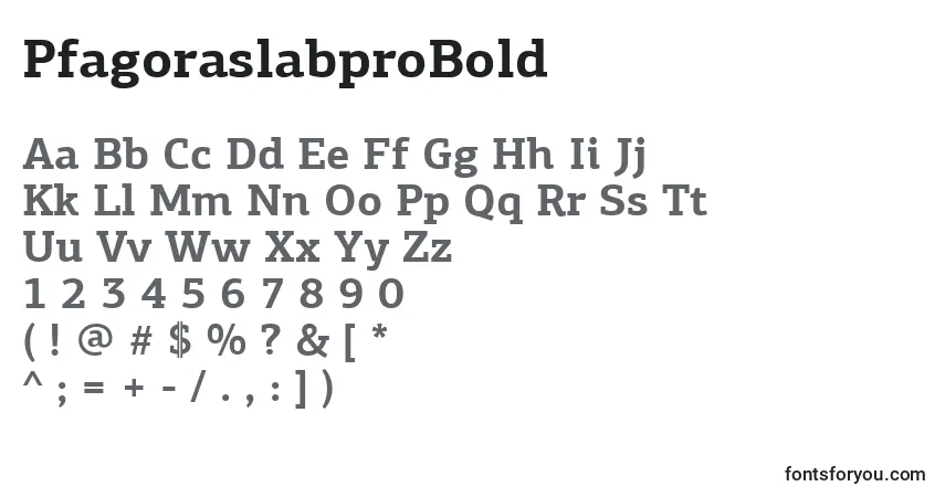 A fonte PfagoraslabproBold – alfabeto, números, caracteres especiais
