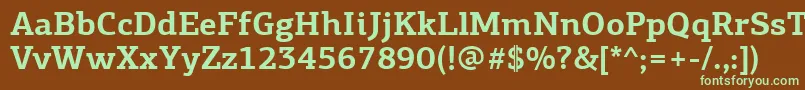 Шрифт PfagoraslabproBold – зелёные шрифты на коричневом фоне