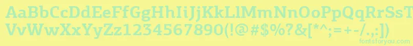 フォントPfagoraslabproBold – 黄色い背景に緑の文字
