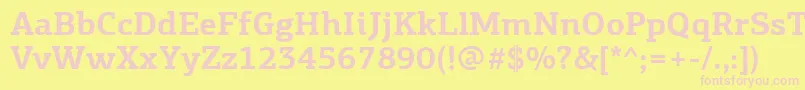 PfagoraslabproBold-fontti – vaaleanpunaiset fontit keltaisella taustalla