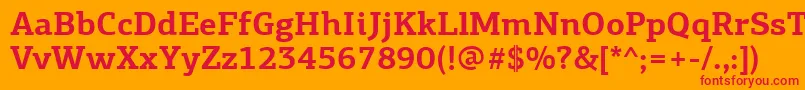 PfagoraslabproBold Font – Red Fonts on Orange Background