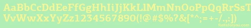 Подробнее о шрифте PfagoraslabproBold Шрифт PfagoraslabproBold – жёлтые шрифты на зелёном фоне