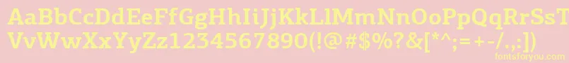 Fonte PfagoraslabproBold – fontes amarelas em um fundo rosa