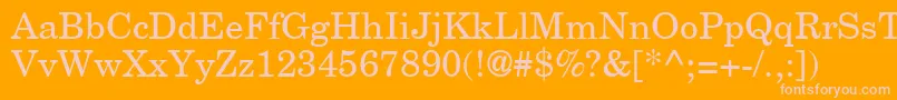 NewCenturySchoolbook-Schriftart – Rosa Schriften auf orangefarbenem Hintergrund