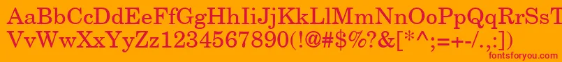 NewCenturySchoolbook Font – Red Fonts on Orange Background