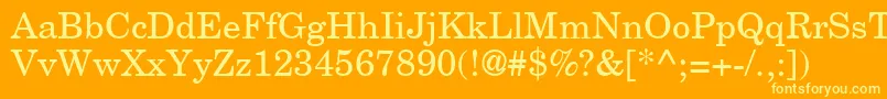 フォントNewCenturySchoolbook – オレンジの背景に黄色の文字