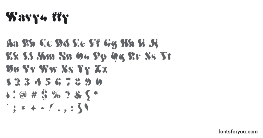 Czcionka Wavyo ffy – alfabet, cyfry, specjalne znaki
