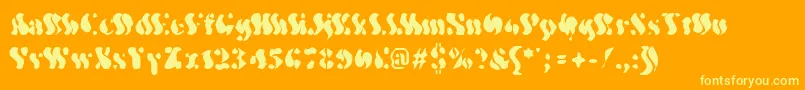 Wavyo ffy Font – Yellow Fonts on Orange Background