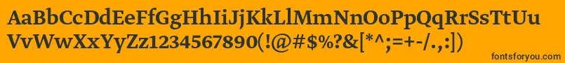 GretatextproMedium Font – Black Fonts on Orange Background