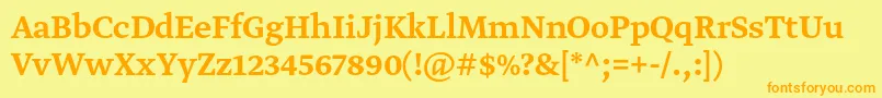 GretatextproMedium Font – Orange Fonts on Yellow Background