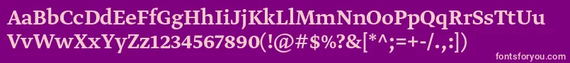 GretatextproMedium Font – Pink Fonts on Purple Background