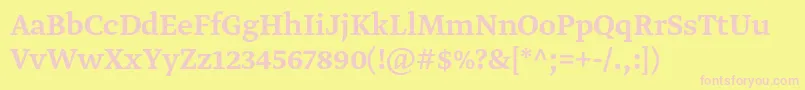 GretatextproMedium Font – Pink Fonts on Yellow Background
