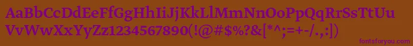 GretatextproMedium Font – Purple Fonts on Brown Background