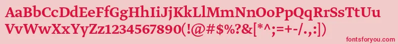 GretatextproMedium Font – Red Fonts on Pink Background