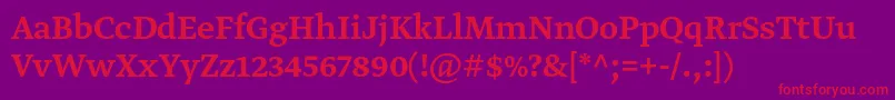 GretatextproMedium Font – Red Fonts on Purple Background