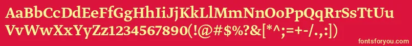 GretatextproMedium Font – Yellow Fonts on Red Background