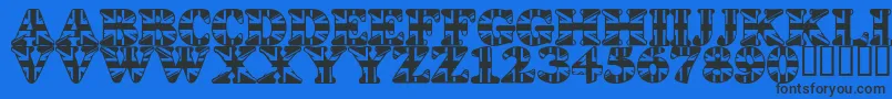 LmsGodSaveTheQueen Font – Black Fonts on Blue Background