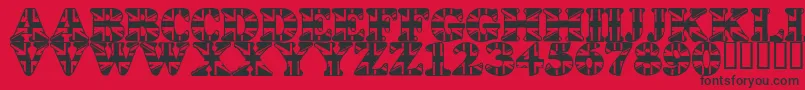 フォントLmsGodSaveTheQueen – 赤い背景に黒い文字