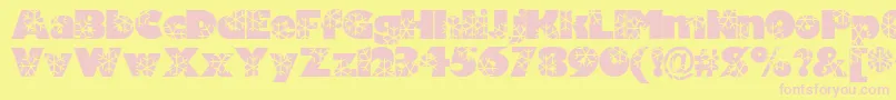 Krystal Font – Pink Fonts on Yellow Background