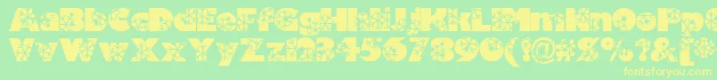 Krystal Font – Yellow Fonts on Green Background