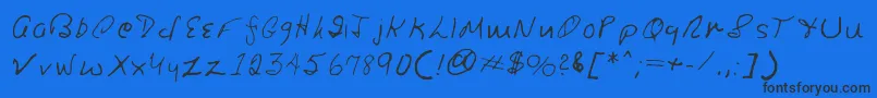 Ronsfont-Schriftart – Schwarze Schriften auf blauem Hintergrund