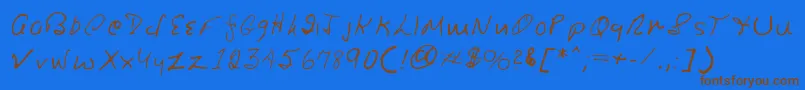 Ronsfont Font – Brown Fonts on Blue Background
