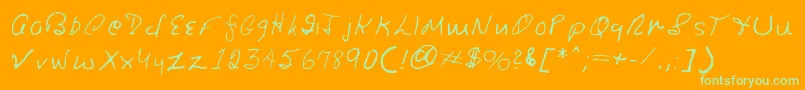 フォントRonsfont – オレンジの背景に緑のフォント