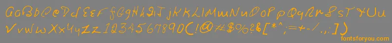 Ronsfont-Schriftart – Orangefarbene Schriften auf grauem Hintergrund