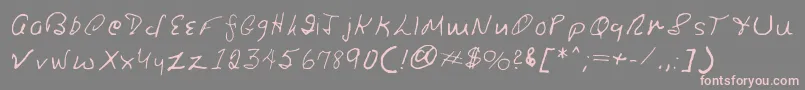 Ronsfont-Schriftart – Rosa Schriften auf grauem Hintergrund