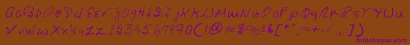 Czcionka Ronsfont – fioletowe czcionki na brązowym tle