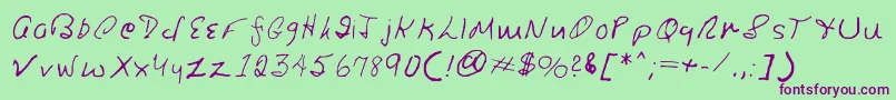 Ronsfont Font – Purple Fonts on Green Background
