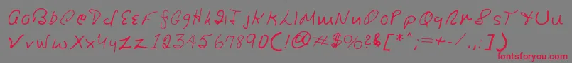 Czcionka Ronsfont – czerwone czcionki na szarym tle