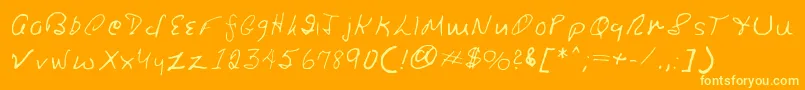 Ronsfont-fontti – keltaiset fontit oranssilla taustalla