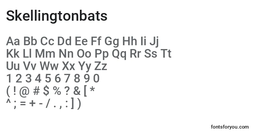 Schriftart Skellingtonbats – Alphabet, Zahlen, spezielle Symbole