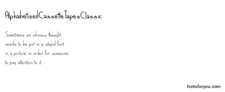 AlphabetizedCassetteTapesClassic Font