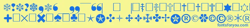 Pigraphbtt-fontti – siniset fontit keltaisella taustalla