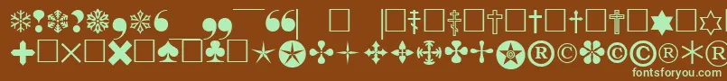 Pigraphbtt-fontti – vihreät fontit ruskealla taustalla