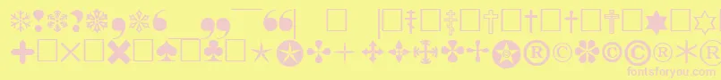 Czcionka Pigraphbtt – różowe czcionki na żółtym tle