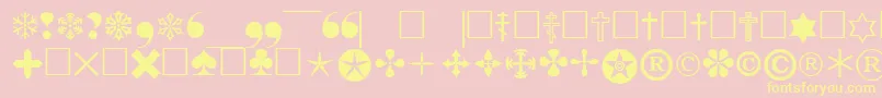 Pigraphbtt Font – Yellow Fonts on Pink Background