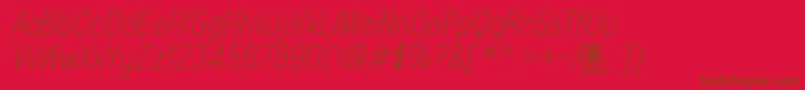 TypoQuikThinItalicDemo Font – Brown Fonts on Red Background