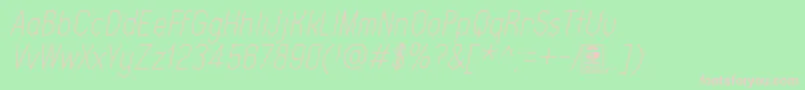 TypoQuikThinItalicDemo Font – Pink Fonts on Green Background