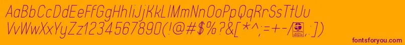 TypoQuikThinItalicDemo Font – Purple Fonts on Orange Background