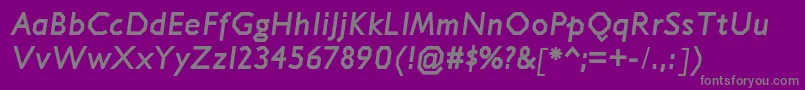 フォントJillicanhvItalic – 紫の背景に灰色の文字