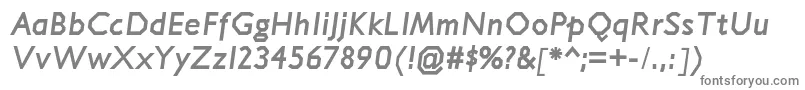 JillicanhvItalic-fontti – harmaat kirjasimet valkoisella taustalla