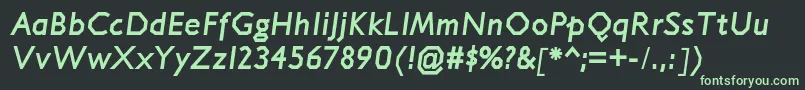 Шрифт JillicanhvItalic – зелёные шрифты на чёрном фоне