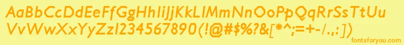 JillicanhvItalic Font – Orange Fonts on Yellow Background