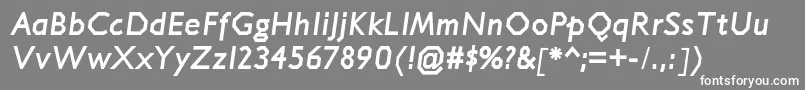フォントJillicanhvItalic – 灰色の背景に白い文字