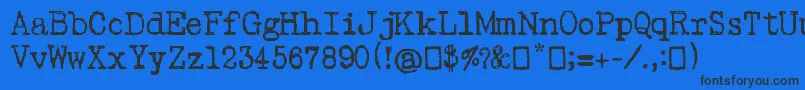 Psacstroj Font – Black Fonts on Blue Background